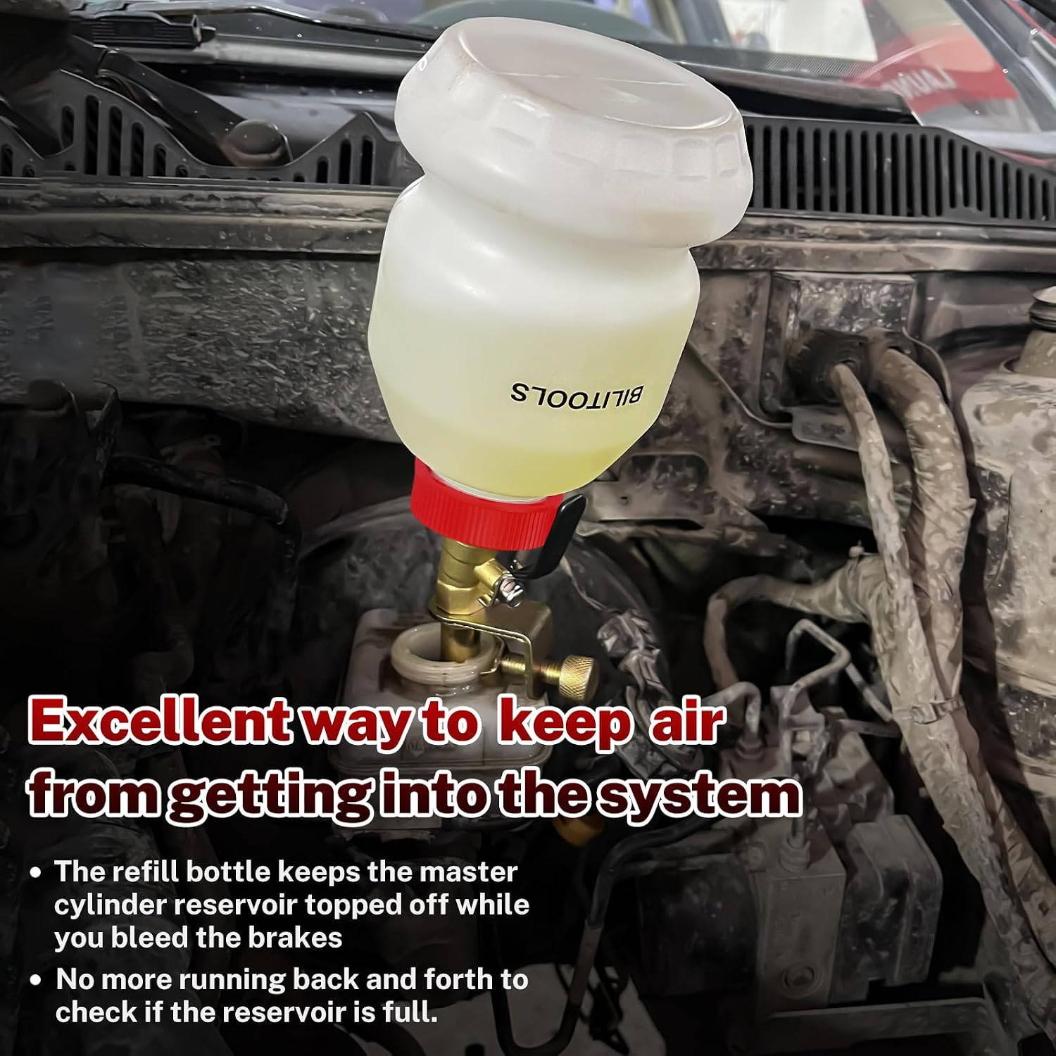 1L Brake Fluid Refilling Bottle Brake Cylinder Bleeder Dispensing — view 3