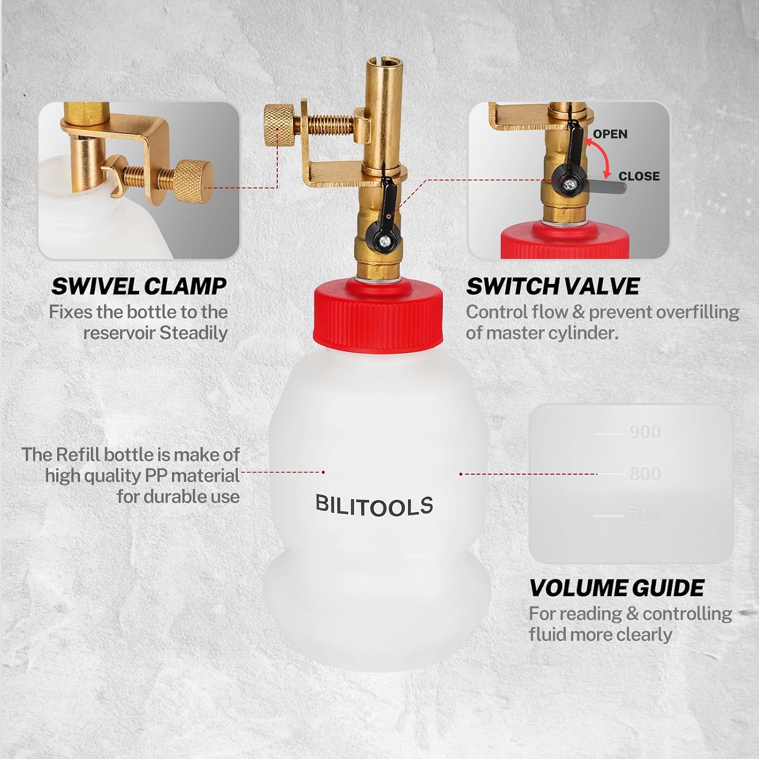 1L Brake Fluid Refilling Bottle Brake Cylinder Bleeder Dispensing — view 4
