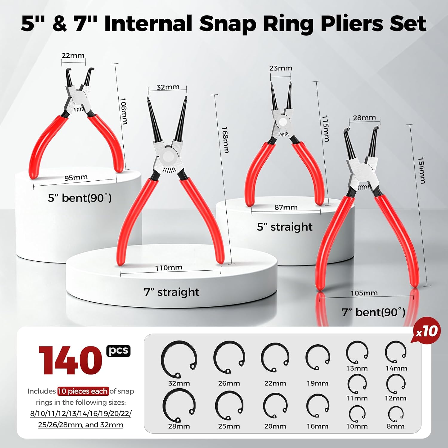 4PC Internal Snap Ring Pliers Set — view 3