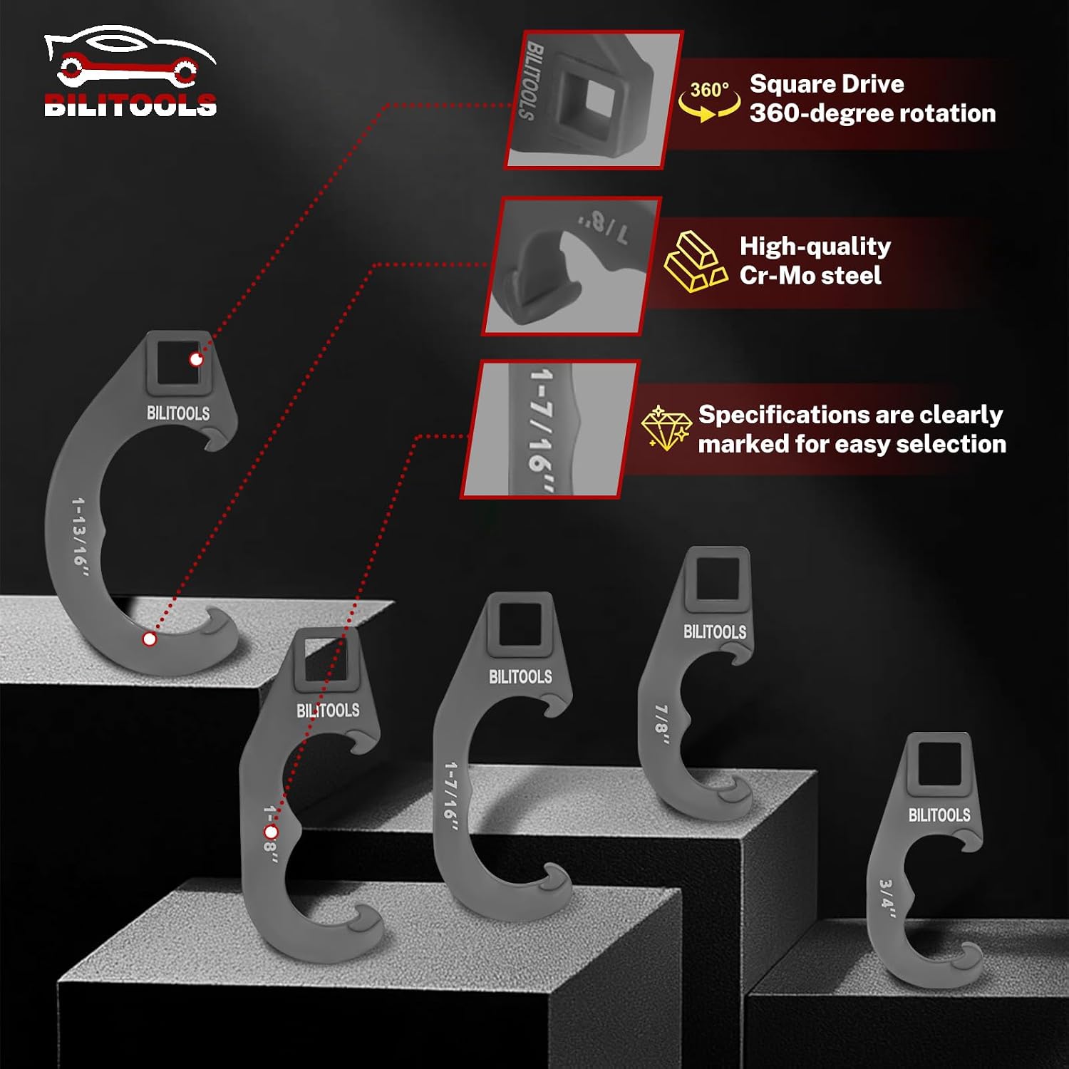 5PCS Tie Rod Adjusting Tool Set for Steering Linkage Systems — view 3