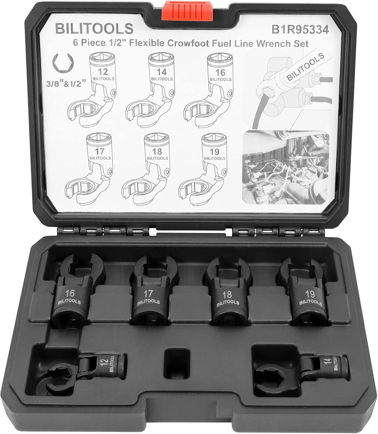 6PCS Flex Head Crows Foot Line Wrench Set — view 2
