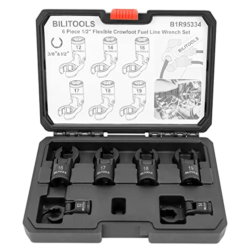 6PCS Flex Head Crows Foot Line Wrench Set
