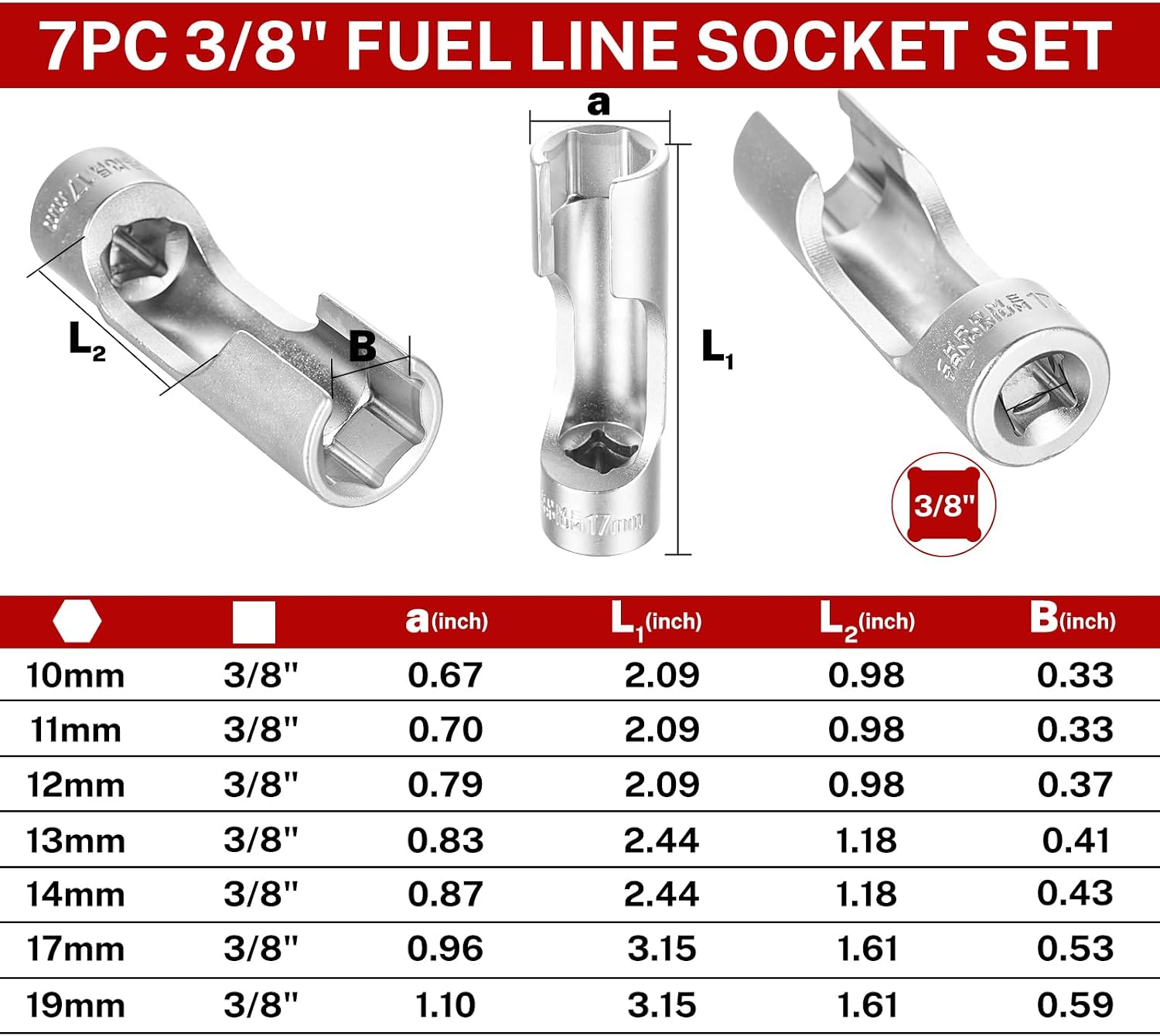 7pcs Diesel Injector Fuel Line Socket Set — view 4
