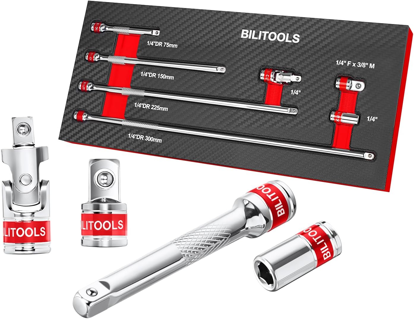 7Pcs 1/4 inch Drive Socket Extension Set — view 2