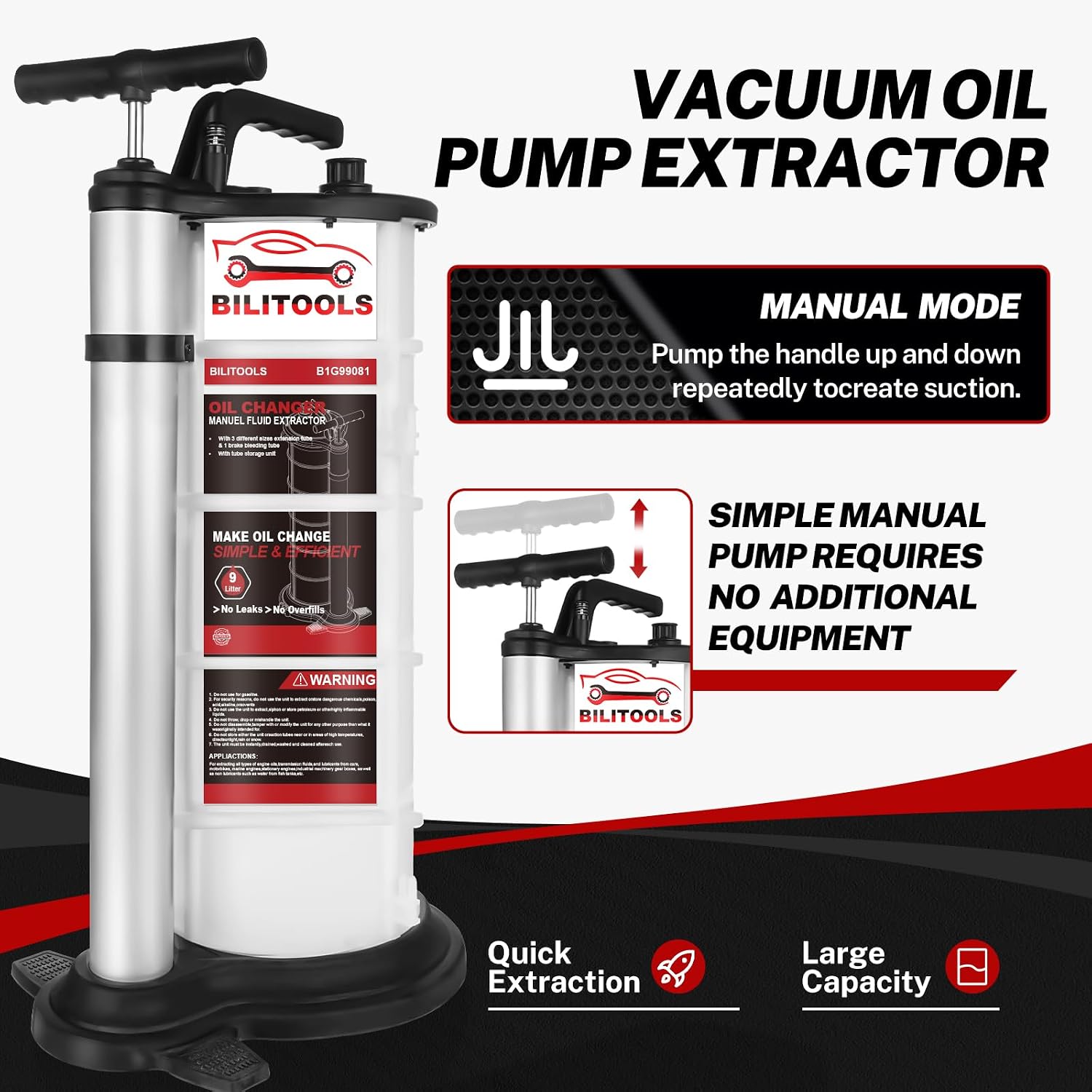 9L Manual Oil Extractor Pump for Automotive Engine Oil Change — view 4