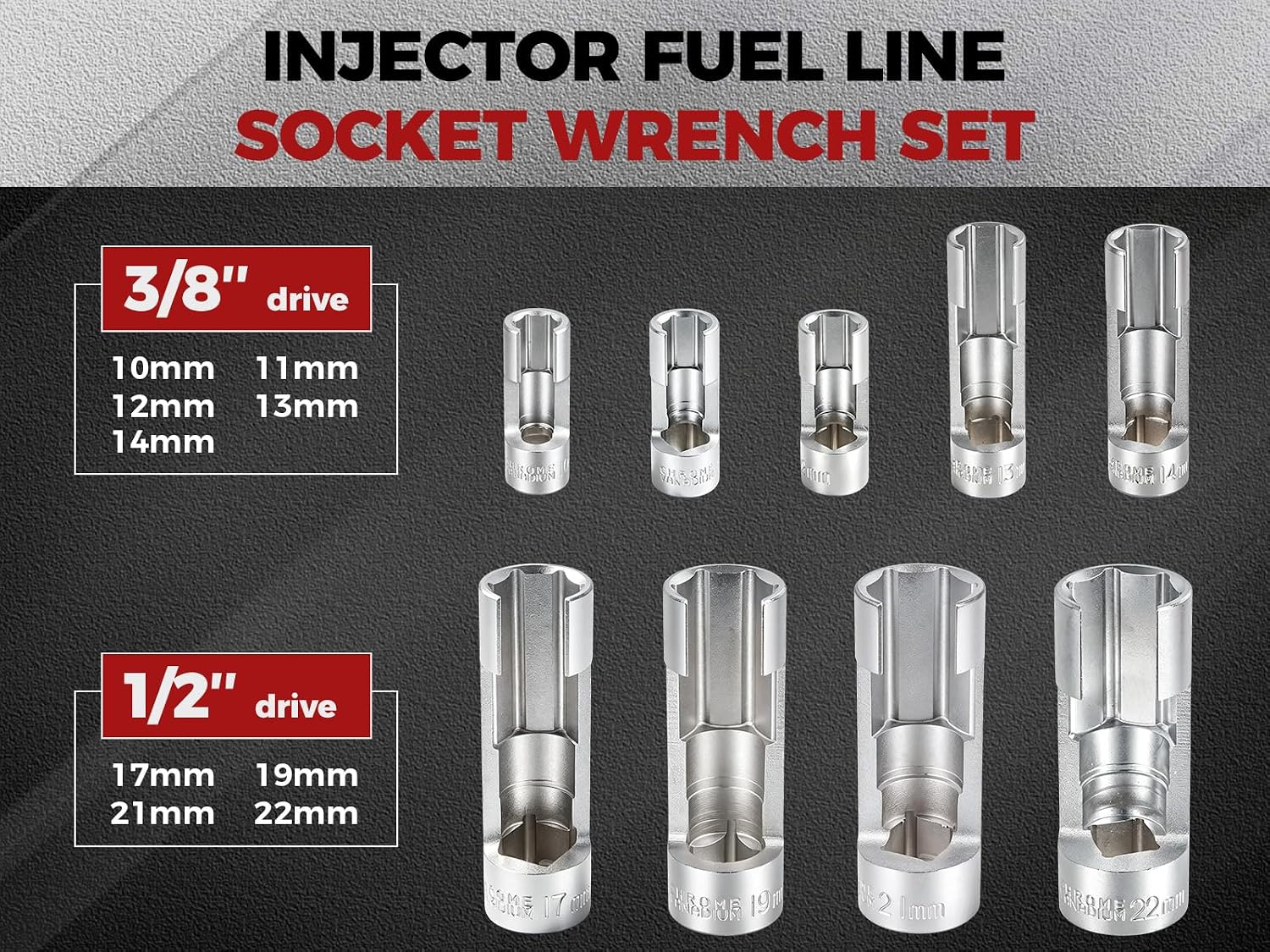 9PCS Diesel Injector Fuel Line Socket Wrench Set — view 3