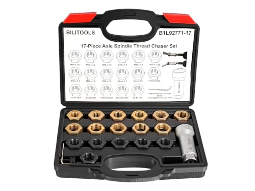 17-Piece Axle Nut Spindle Thread Chaser Set