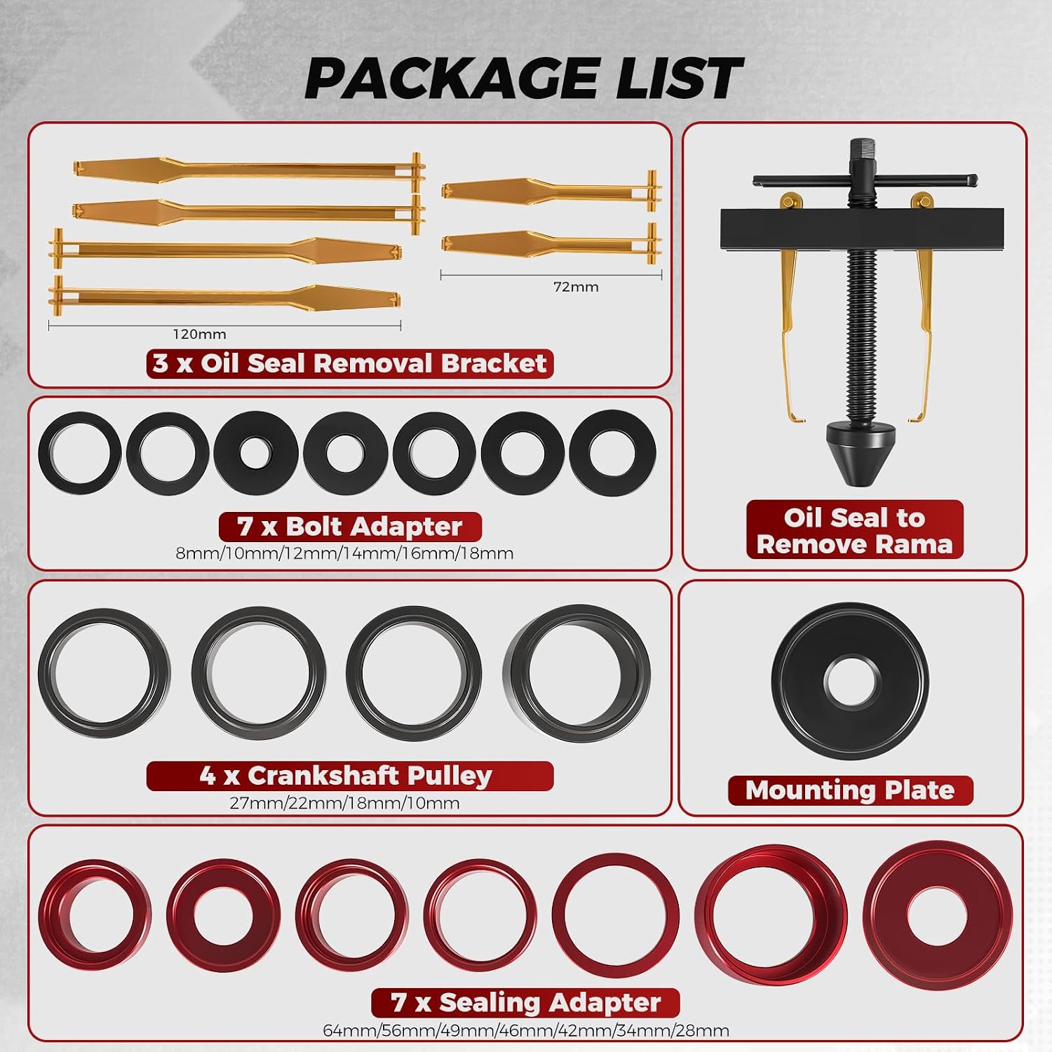 Camshaft Crankshaft Seal Remover & Installer Set — view 3