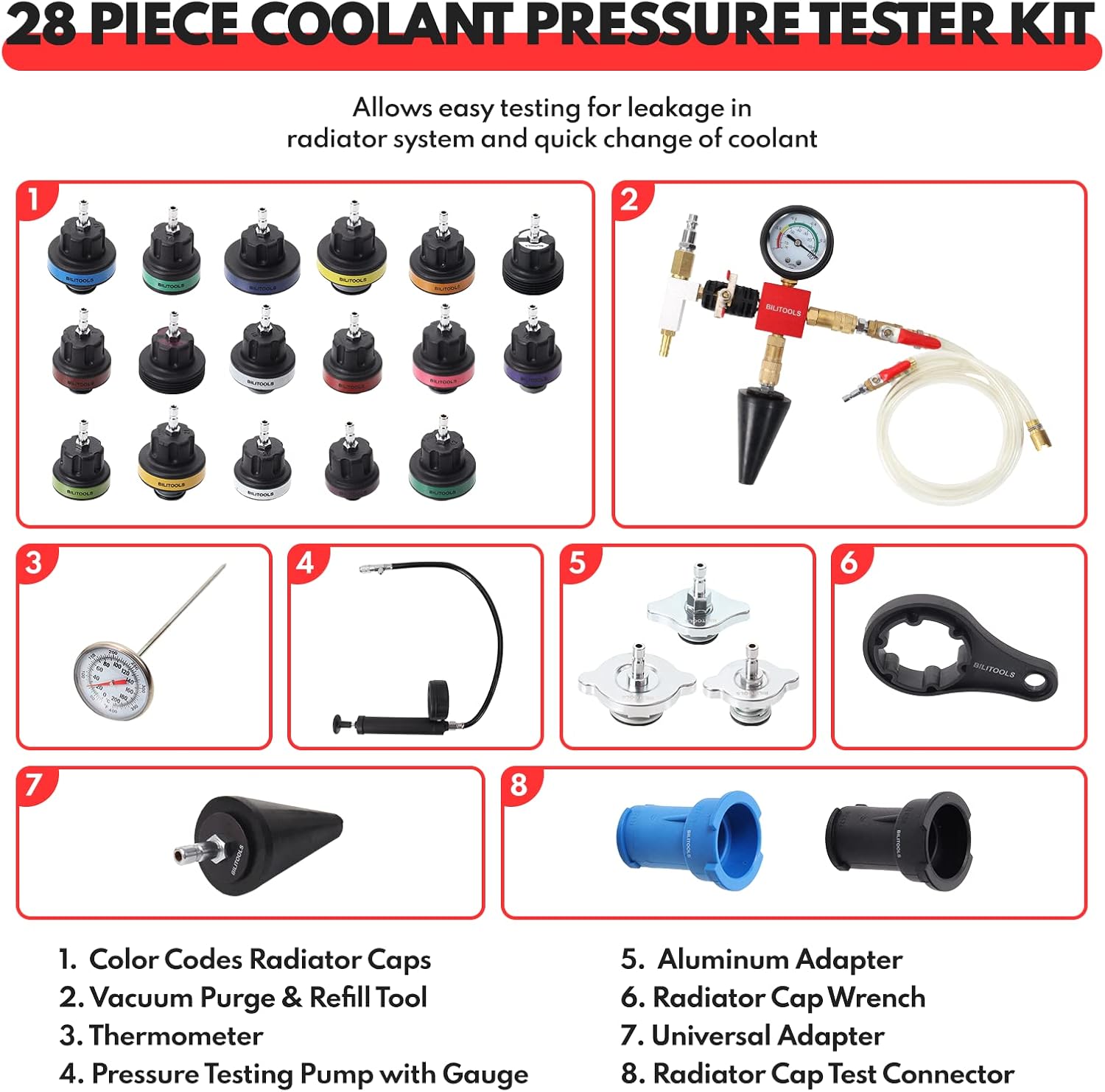 28-Piece Coolant Pressure Tester — view 4
