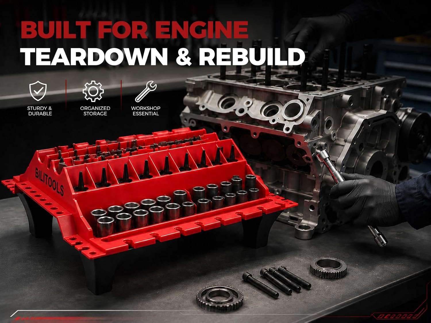 Engine Cylinder Head Organizer Tray — view 3