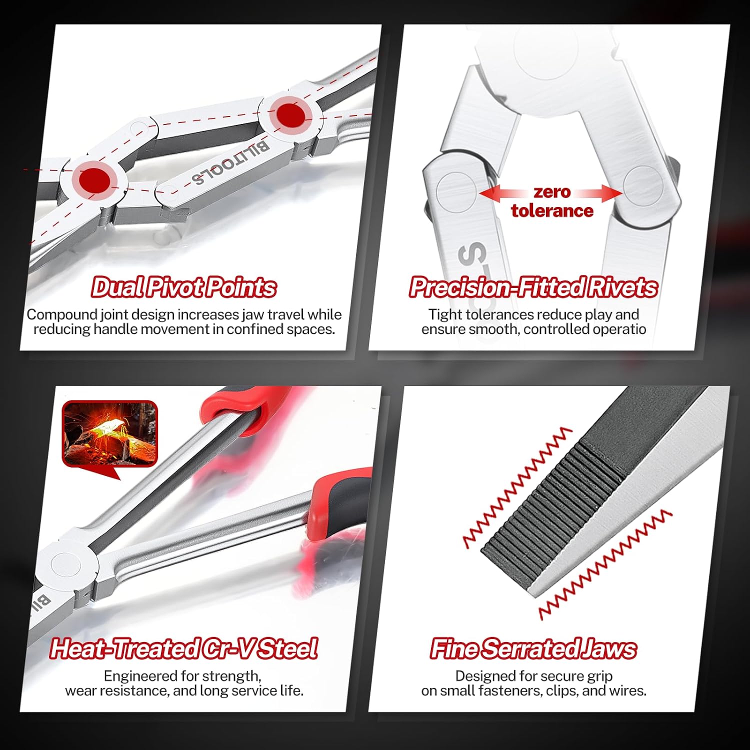 13" Extra Long Flat Nose Pliers — view 4