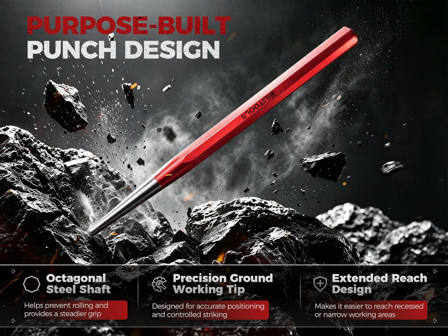 4-Piece Extra Long Taper Punch Set — view 4