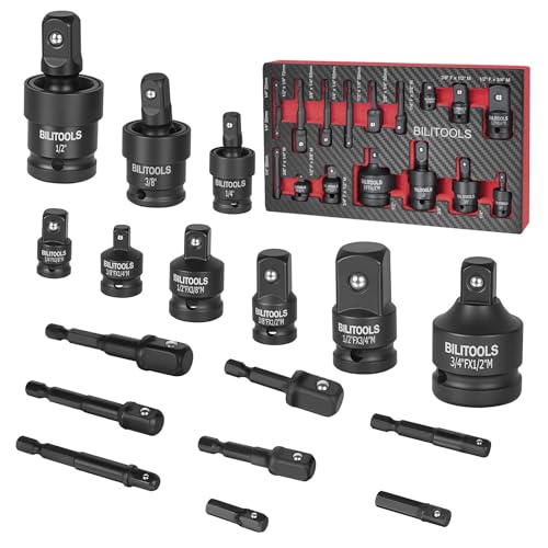 17-Piece Impact Socket Adapter Set with U-Joints & Reducers
