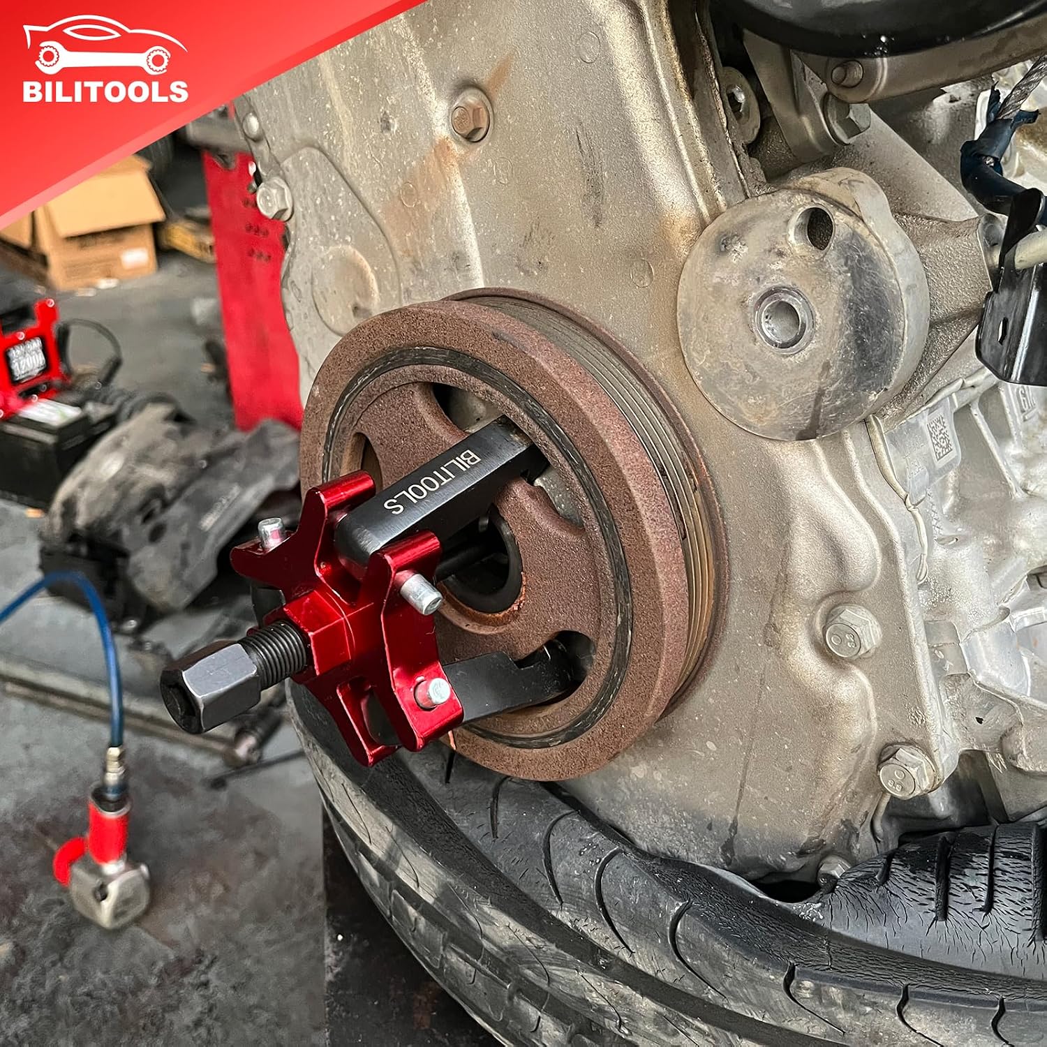 Adjustable 3-Jaw Harmonic Balancer Puller for Crankshaft Dampers — view 3