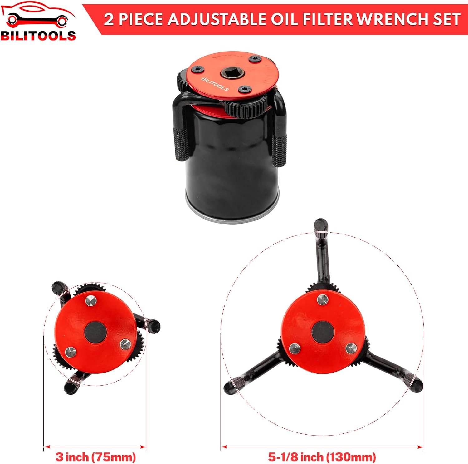 Universal Adjustable 3-Jaw Oil Filter Wrench — view 4