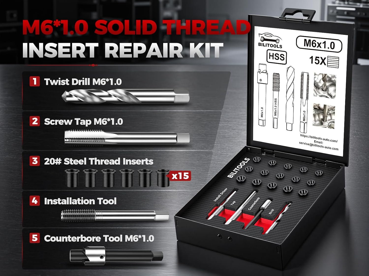 M6x1.0 Thread Repair Kit — view 3