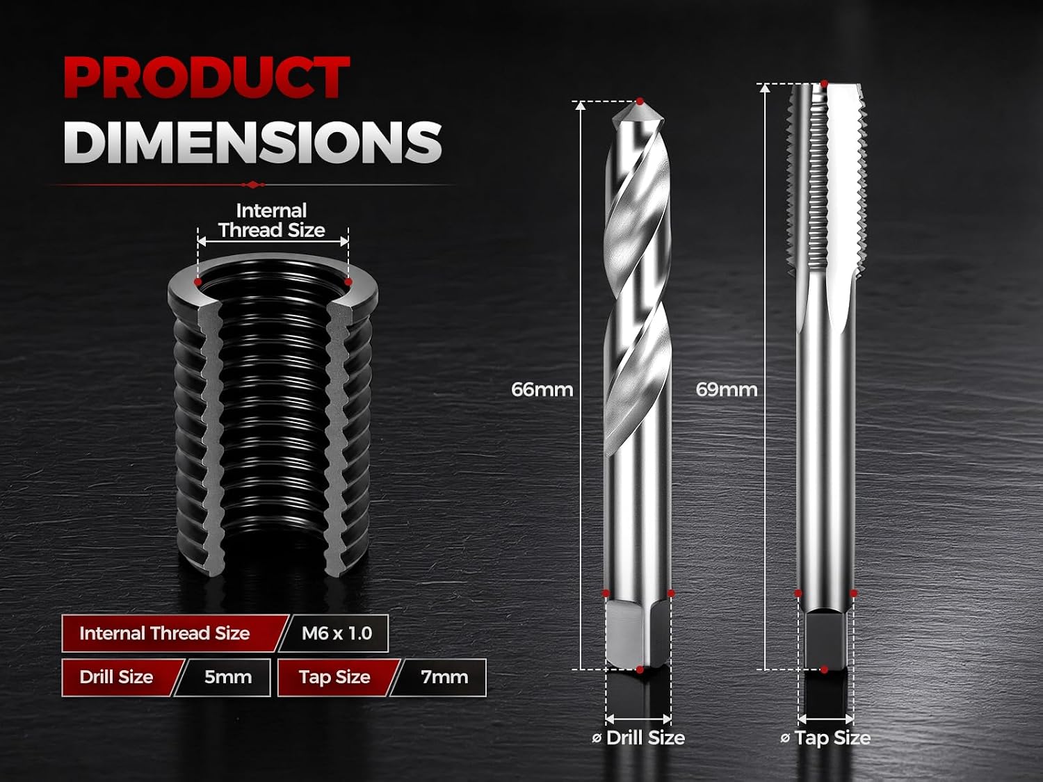 M6x1.0 Thread Repair Kit — view 4