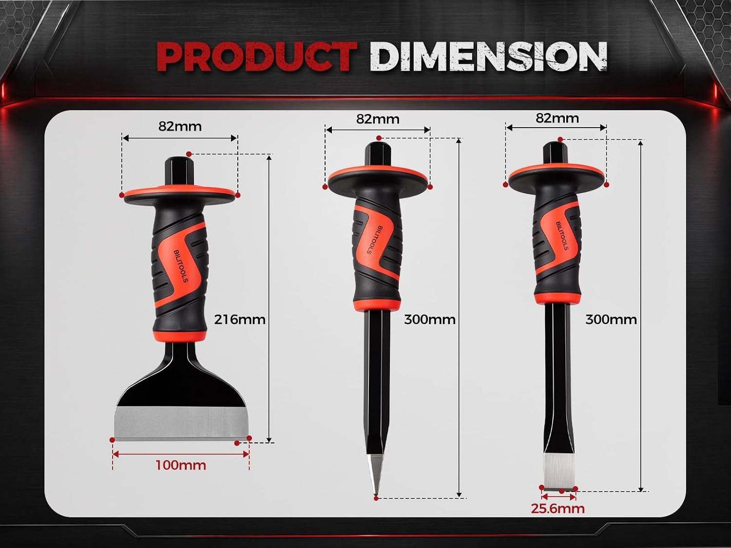 3-Piece Masonry Chisel Set — view 3