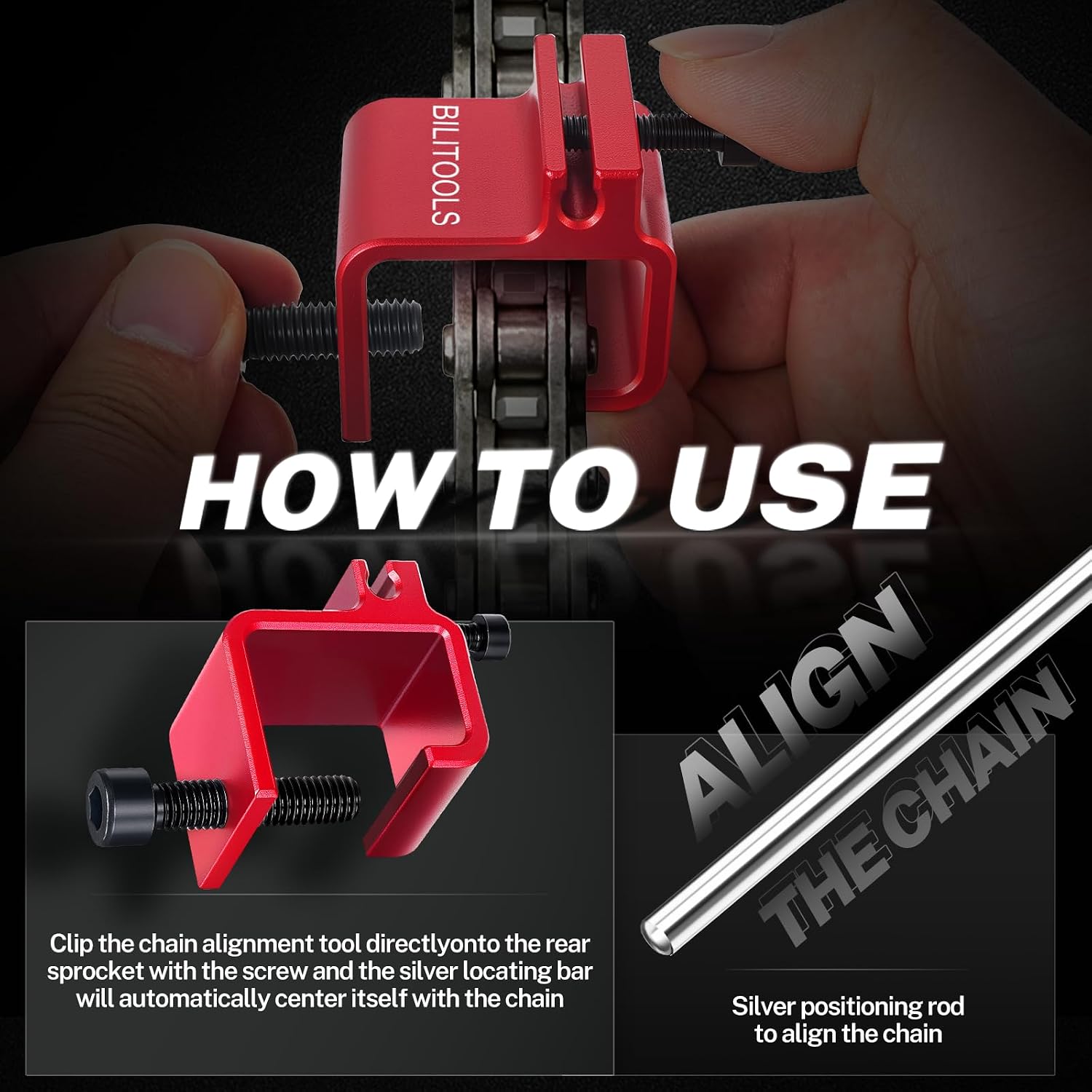 Motorcycle Chain Alignment Tool — view 3