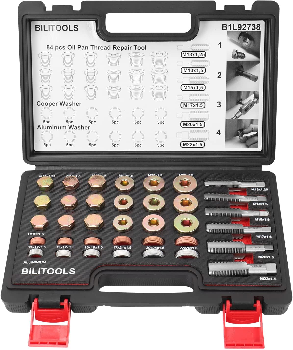 84-Piece Oil Drain Plug Repair Kit — view 2
