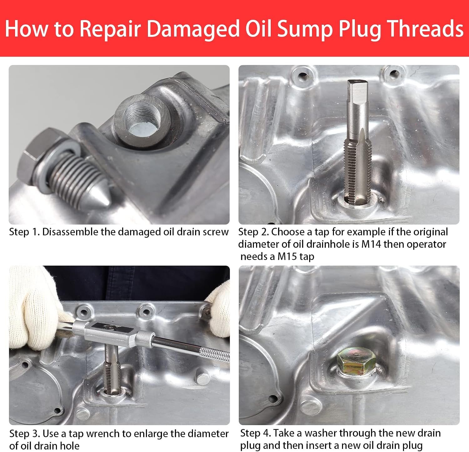 84-Piece Oil Drain Plug Repair Kit — view 4