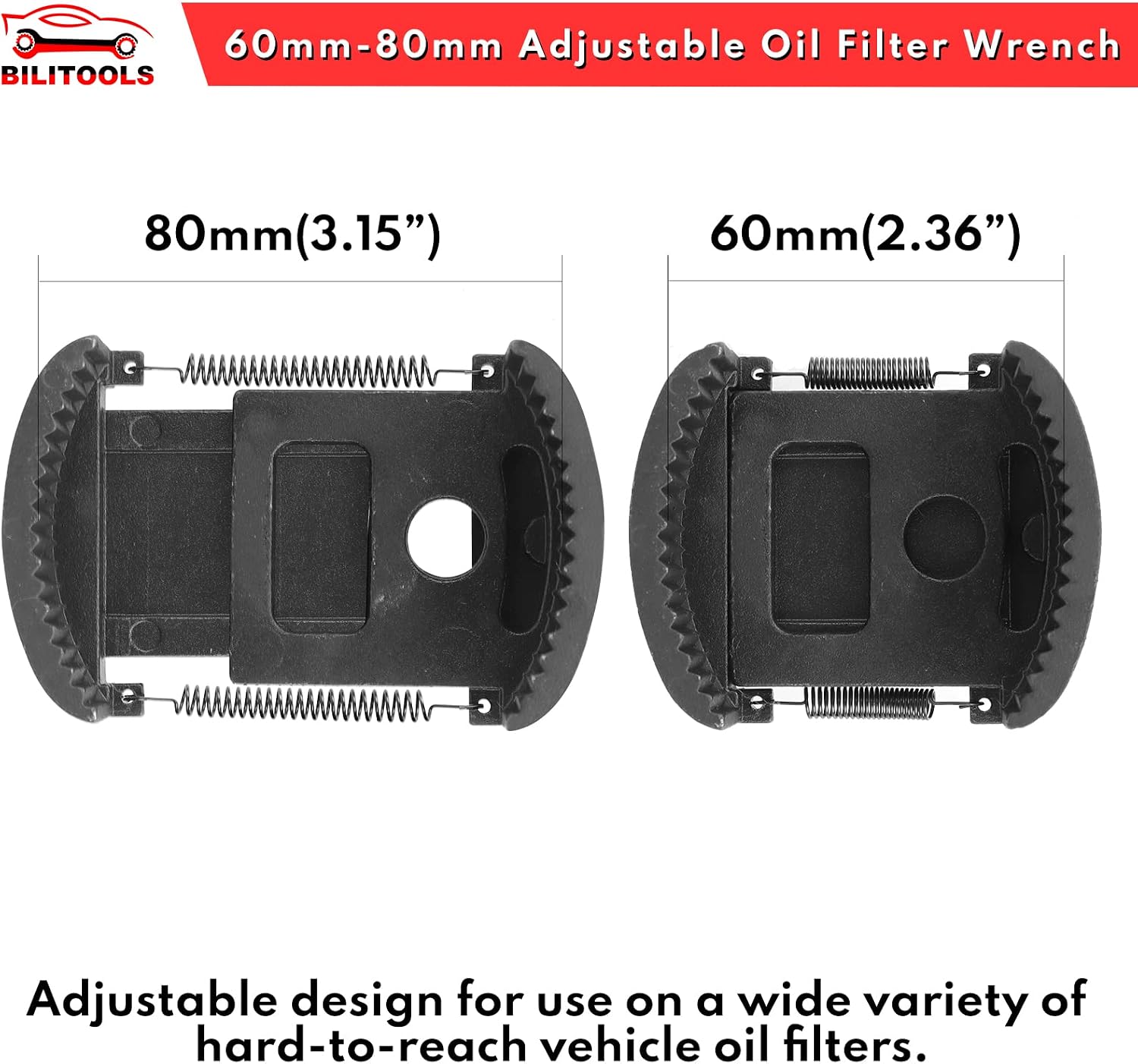 Universal Adjustable Oil Filter Wrench with Auto-Clamp Spring — view 4