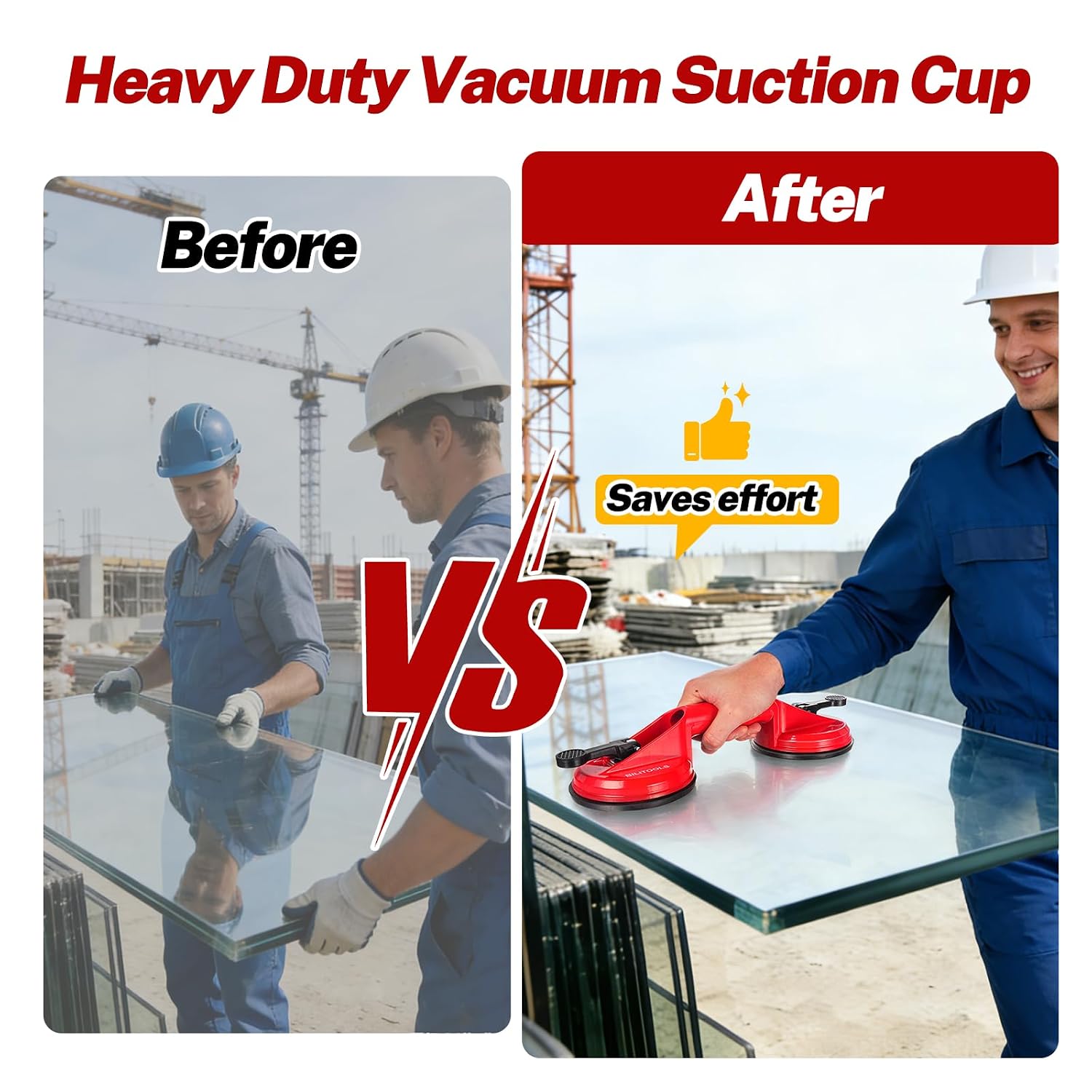 2-Pack Glass Suction Cups Lifter with Ratchet Strap — view 3