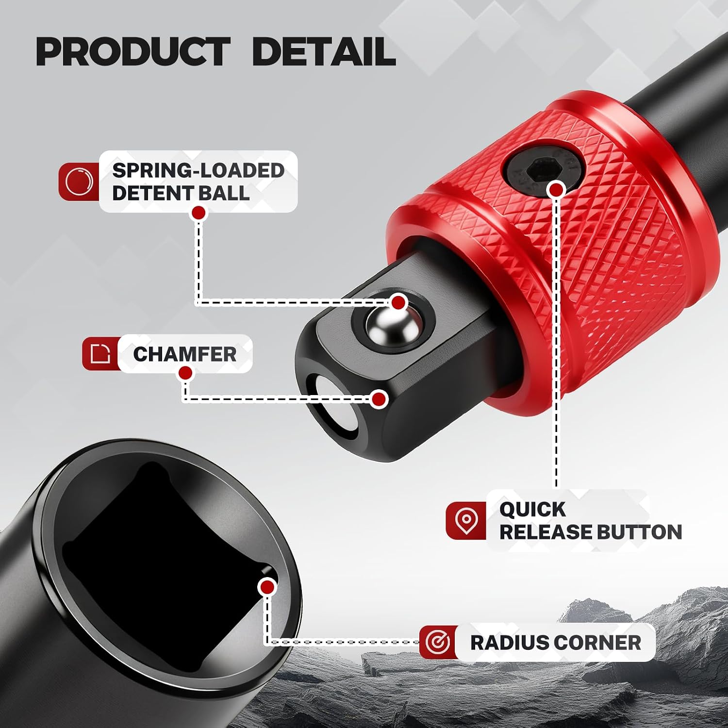 3-Piece 3/8" Drive Quick Release Locking Impact Extension Set — view 4