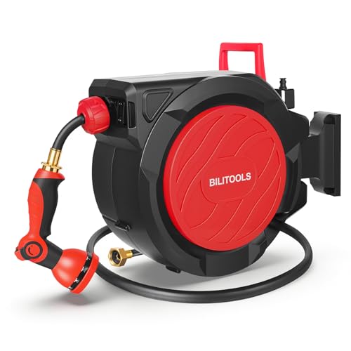 Retractable Garden Water Hose Reel 5/8" x 50 ft Wall Mount