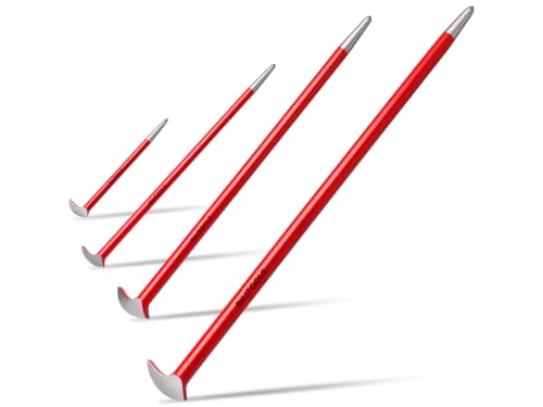 4-Piece Heavy Duty Rolling Head Pry Bar Set