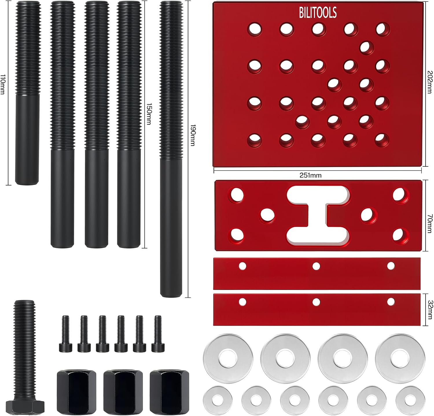 Universal 30 Ton Hydraulic Shop Press Support Block Plate Kit — view 3